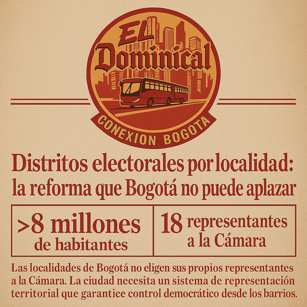 Distritos electorales por localidad: para que Bogotá tenga Representantes a la Cámara verdaderamente locales